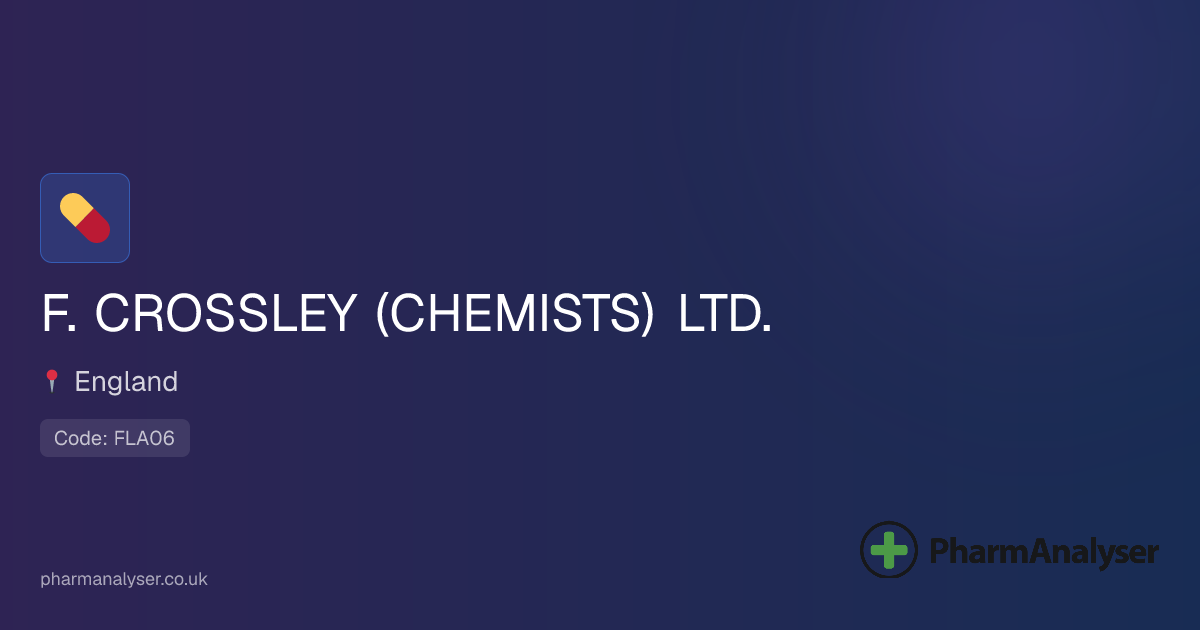 F.CROSSLEY (CHEMISTS) LTD - Pharmacy in FY4 1DP,... | FLA06